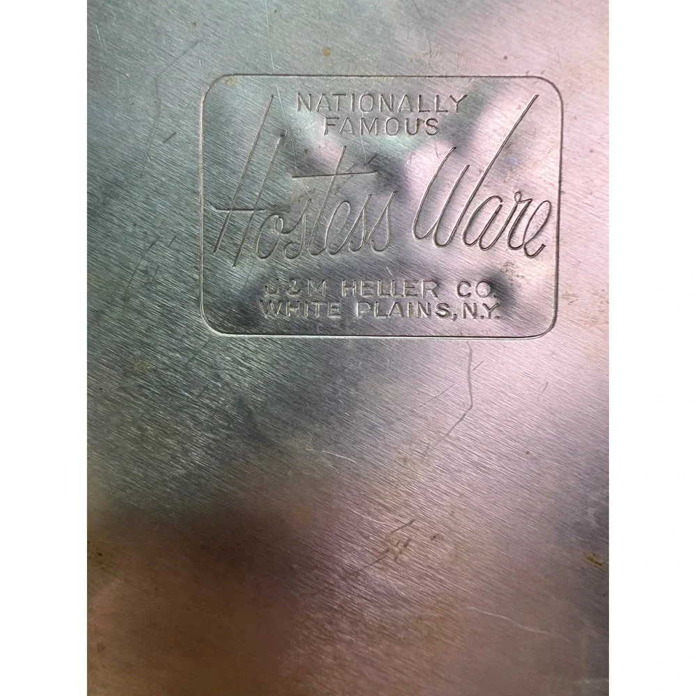 Hand Forged Aluminum Serving Tray 12 Inch Vintage Rose Hammered Floral‎ MCM